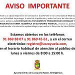 Cartel cierre oficina web