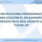 Instrucciones para el aplazamiento previsto por le RDl COVID-19