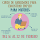 Mujer con ordenador e información del curso de habilidades para encontrar empleo