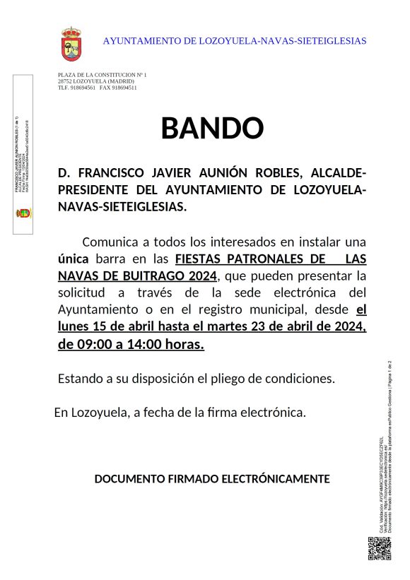 BANDO. Instalación de una Barra para las Fiestas de Las Navas de Buitrago 2024 Bando_Barra_Fiestas_Navas_2024
