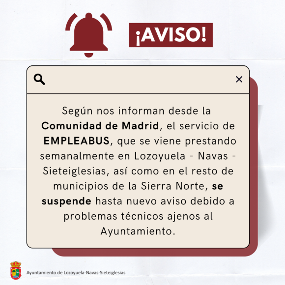 SUSPENDIDO EL SERVICIO DE EMPLEABUS EMPLEABUS