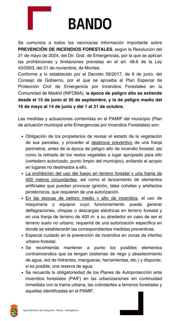BANDO PREVENCIÓN DE INCENDIOS FELIZ DÍA DEL TRABAJADOR