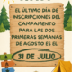 último día inscripción campa