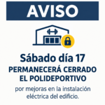 gimnasio cerrado por mejoras