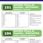 modificación horario bus